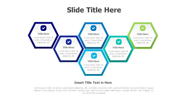Six Step Process Hexagon Cluster Layout | PPT Design