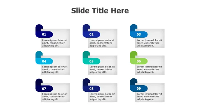 Nine Point Rounded Tab Agenda Layout | Agenda | PPT Design