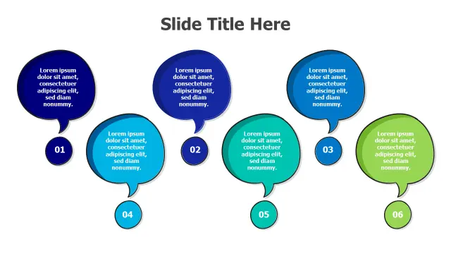 6-Point Speech Bubble Agenda Layout — Alternatâ€¦ | PPT Design