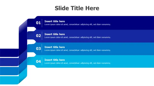 4-Step Sequential Ribbon Process Layout | PPT Design