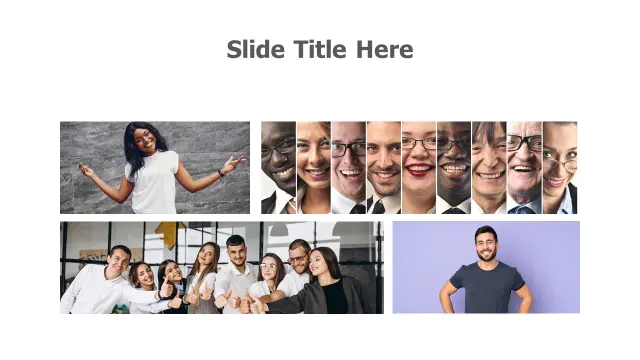 Four Section Team Photo Grid Layout | PPT Design