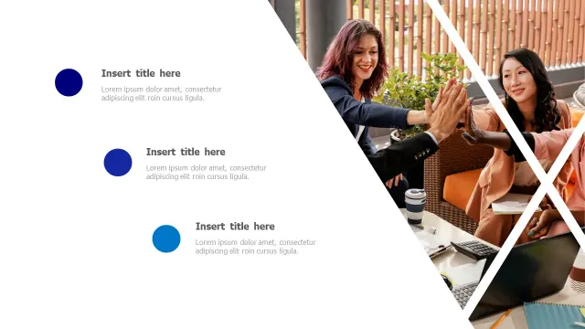 Three Point Diagonal Image Layout Template | PPT Design