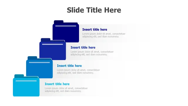 4-Step Folder Stack Progress Diagram | Agenda | PPT Design