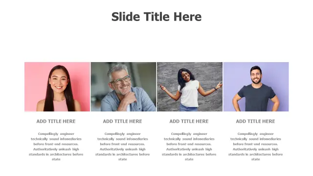 Four Person Team Profile Grid Layout | PPT Design