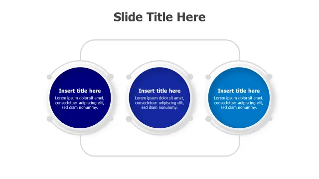 Three Stage Circular Process Flow Diagram | PPT Design
