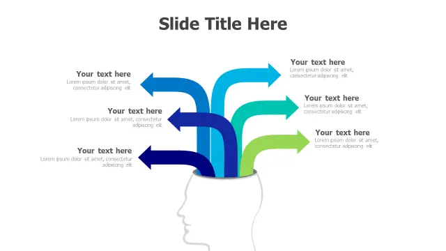 Brain Thinking Process Arrow Infographic