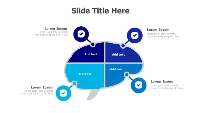Four-Section Brain Mapping Infographic Template | PPT Design