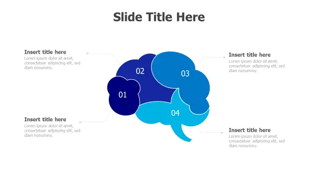 4-Section Brain Mapping Infographic Template | PPT Design