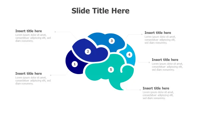 Brain Thought Bubble 5-Section Infographic | PPT Design