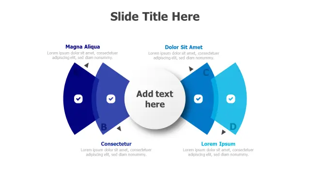 Four Point Circular Hub Infographic — Alternatâ€¦ | PPT Design