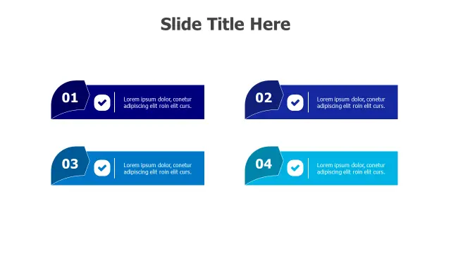 Four Point Checkmark Banner Layout | PPT Design