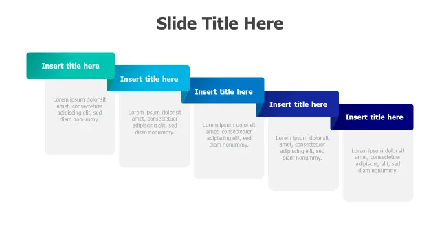 5-Step Cascading Process Flow Diagram | PPT Design