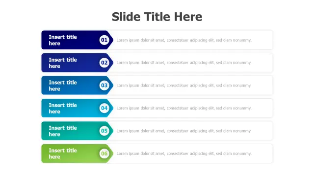 6-Step Arrow Process Agenda Layout