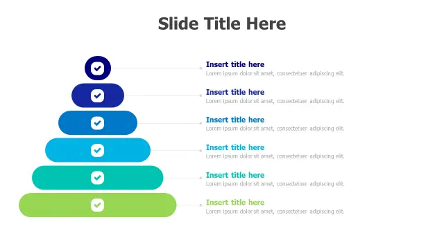 6-Level Checkmark Pyramid Infographic | Pyramid | PPT Design