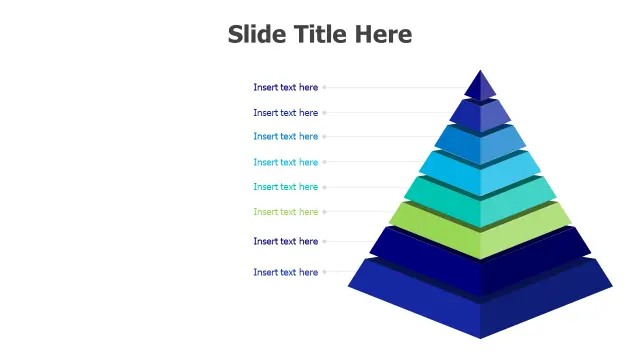 8-Level Gradient Pyramid Hierarchy Chart | 3D | PPT Design