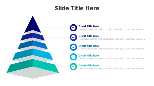 Five Level 3D Pyramid Infographic | 3D | PPT Design