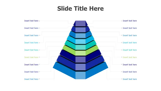 18-Level 3D Pyramid Hierarchy Diagram | Pyramid | PPT Design