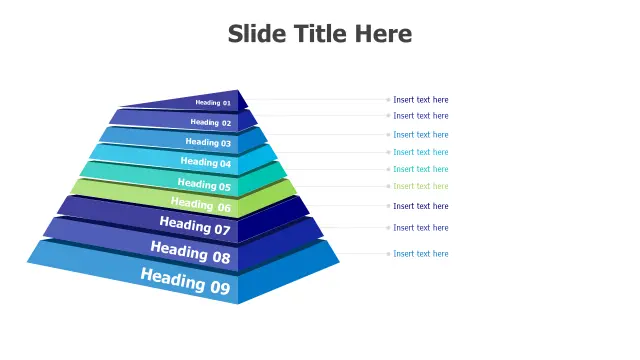 Nine Level Hierarchy Pyramid Infographic | PPT Design