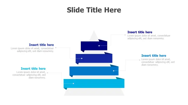 4-Level Ribbon Funnel Pyramid Diagram | Pyramid | PPT Design
