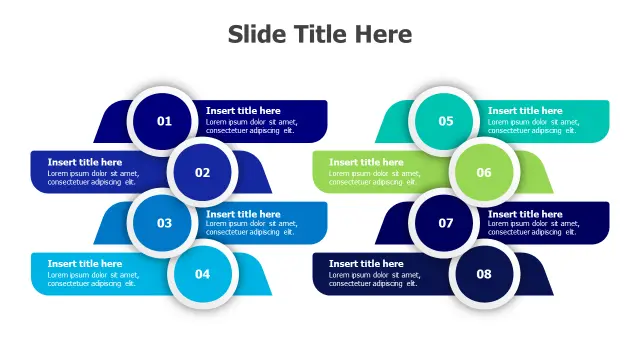 8-Point Circular Badge Agenda Layout — Alternaâ€¦ | PPT Design