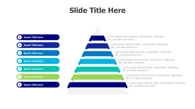 7-Level Stacked Pyramid Hierarchy Diagram | PPT Design