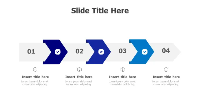 4-Step Arrow Chevron Progress Timeline | PPT Design