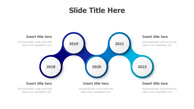 5-Year Overlapping Circles Timeline Infographic | PPT Design