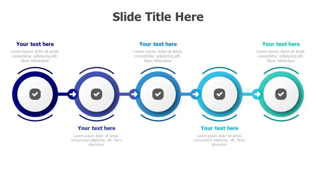 Five-Step Circular Timeline Process Flow | PPT Design