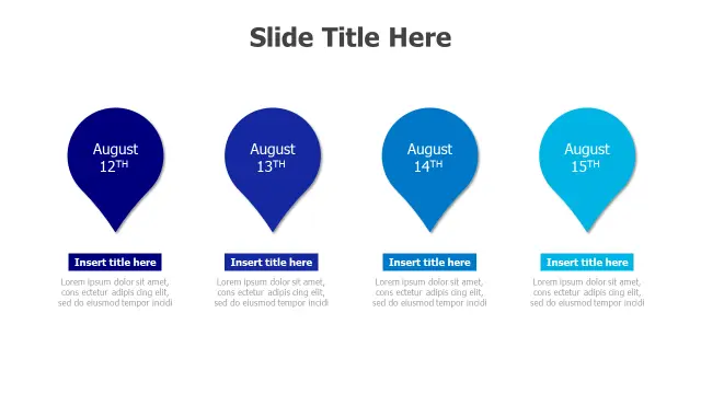 4-Day Event Schedule Pin Timeline | Timeline | PPT Design