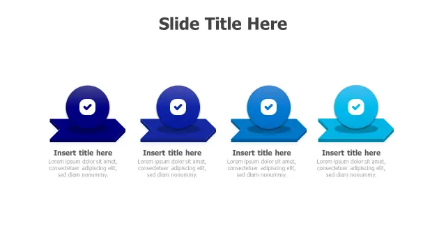 Four Step Process Checkmark Arrow Timeline | PPT Design