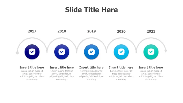 Five Year Milestone Timeline Checkpoints | PPT Design