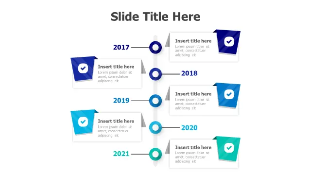 5-Year Vertical Milestone Timeline Checklist | PPT Design
