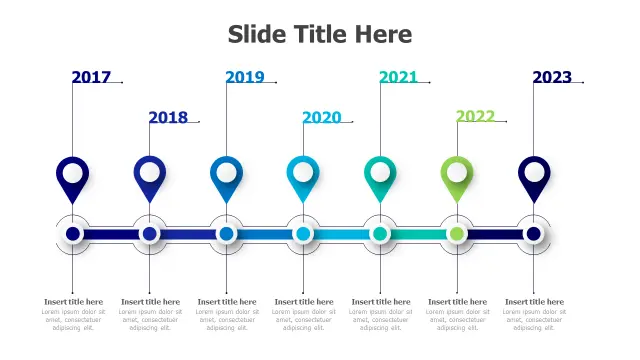 7-Year Location Pin Timeline Roadmap | Timeline | PPT Design