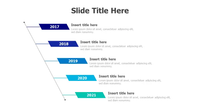 5-Year Diagonal Timeline Infographic | Timeline | PPT Design