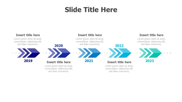 5-Year Arrow Timeline Progression Slide | PPT Design