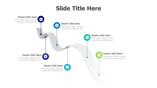 6-Step Curved Path Milestone Timeline | Roadmap | PPT Design