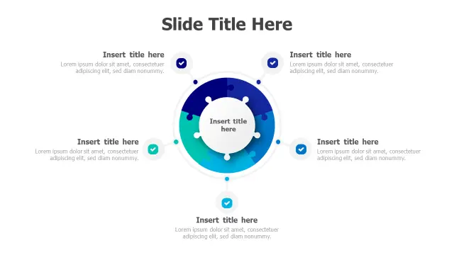 5-Part Circular Process Puzzle Infographic | PPT Design