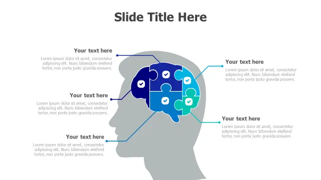 Brain Puzzle Six Component Infographic | PPT Design