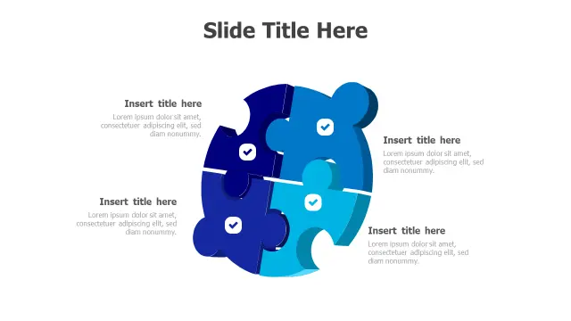 Four Section Interlocking Puzzle Infographic | PPT Design