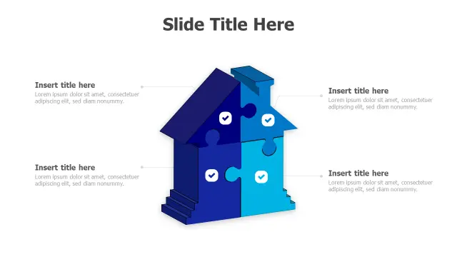 House Puzzle Assembly 3D Infographic