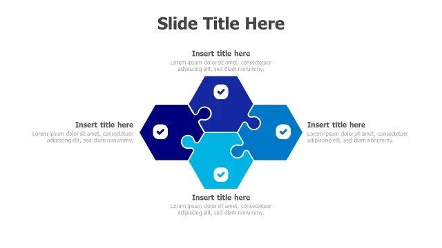 4-Part Hexagon Puzzle Interlocking Layout | PPT Design