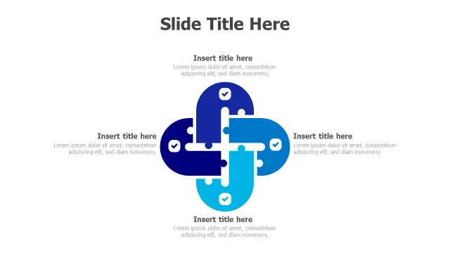 Four Section Interconnected Puzzle Cross | PPT Design