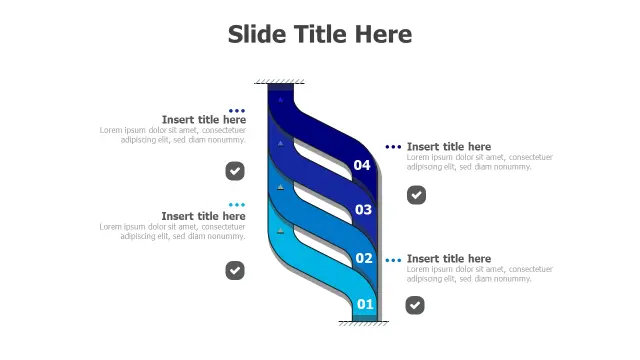 4-Stage Curved Flow Process Infographic | PPT Design