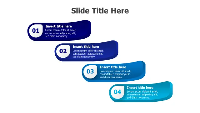 4-Step Staggered Banner Process Flow | Agenda | PPT Design