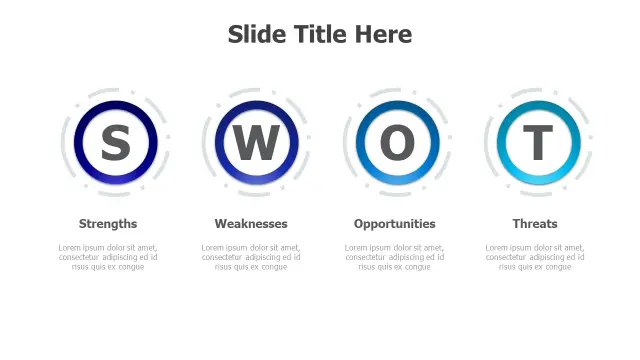 SWOT Analysis Circular Badge Layout | SWOT | PPT Design
