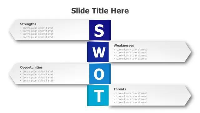 SWOT Analysis Horizontal Arrow Layout | SWOT | PPT Design
