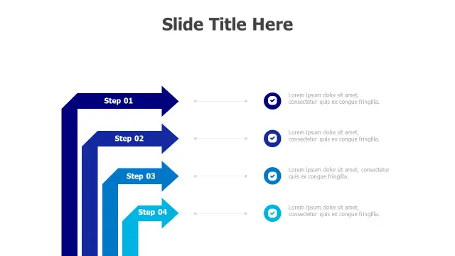 4-Step Cascading Arrow Process Diagram | Arrows | PPT Design