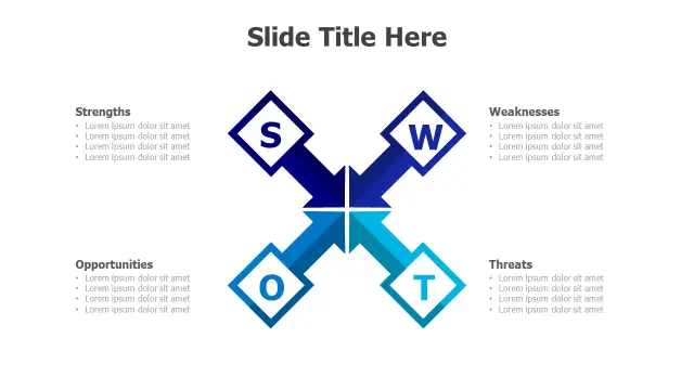 SWOT Diamond Cross Arrows Infographic | SWOT | PPT Design