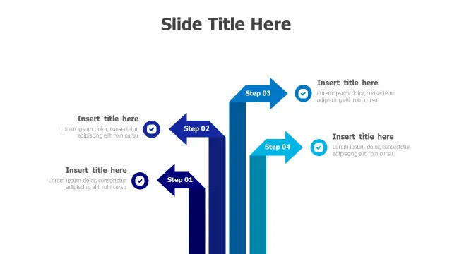 4-Step Bar Chart Arrow Process Flow | Arrows | PPT Design