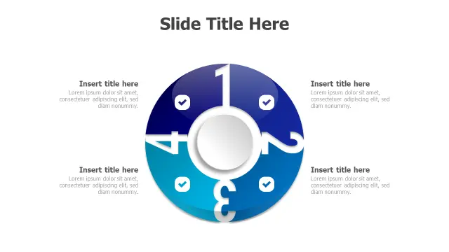 Four Step Circular Process Diagram | Round | PPT Design